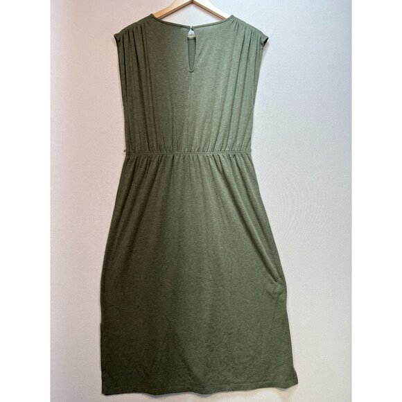 Ann Taylor Loft Womens A-Line Blouson Midi Dress Small Green Sleeveless Casual - Picture 8 of 10